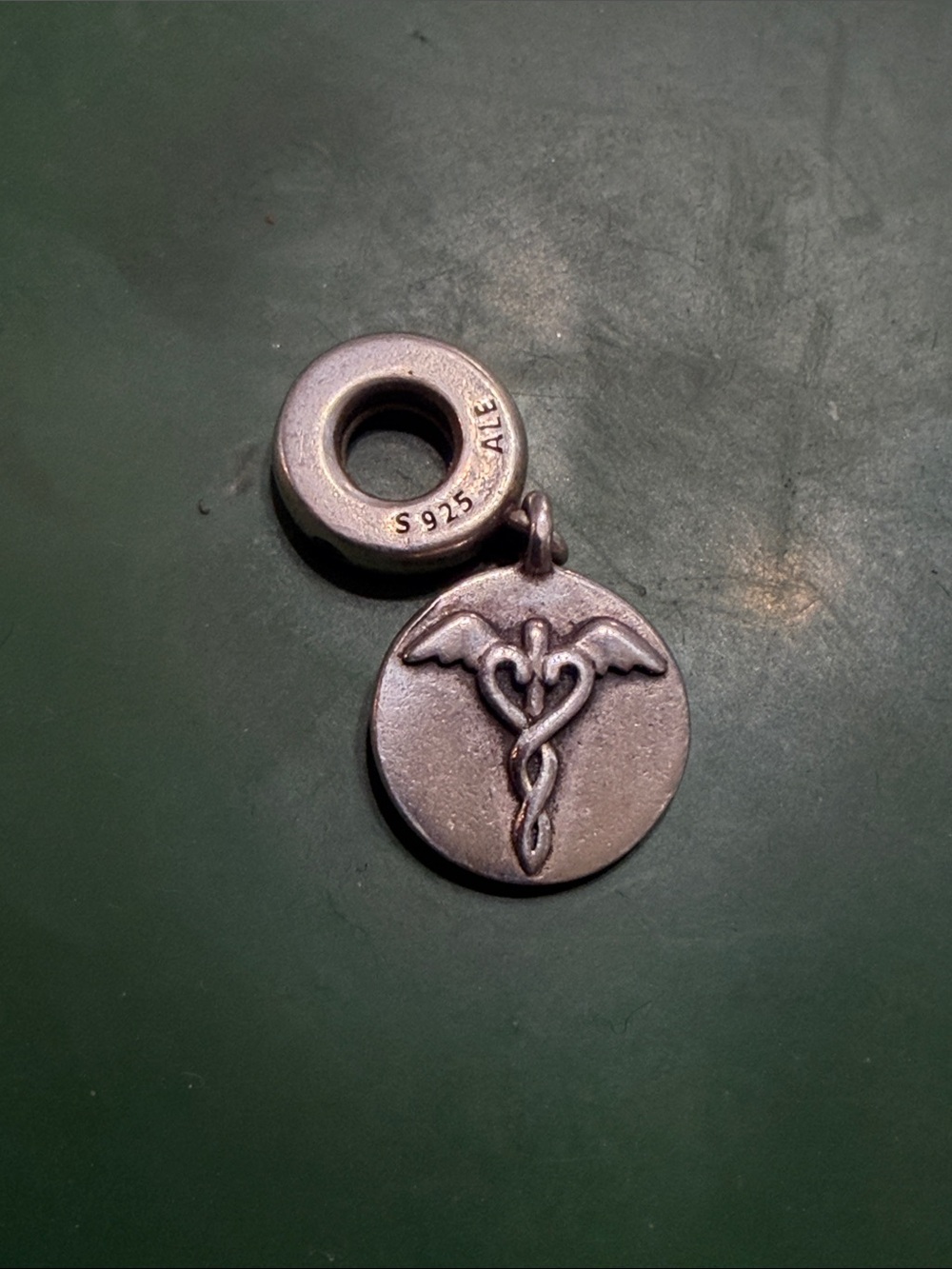 Sterling Silver 925 Caduceus Medical & stethoscope Charm Pendant